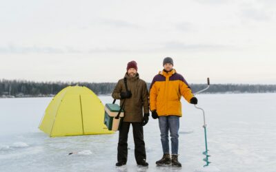 In White Bear Lake, ice fishing is very popular.